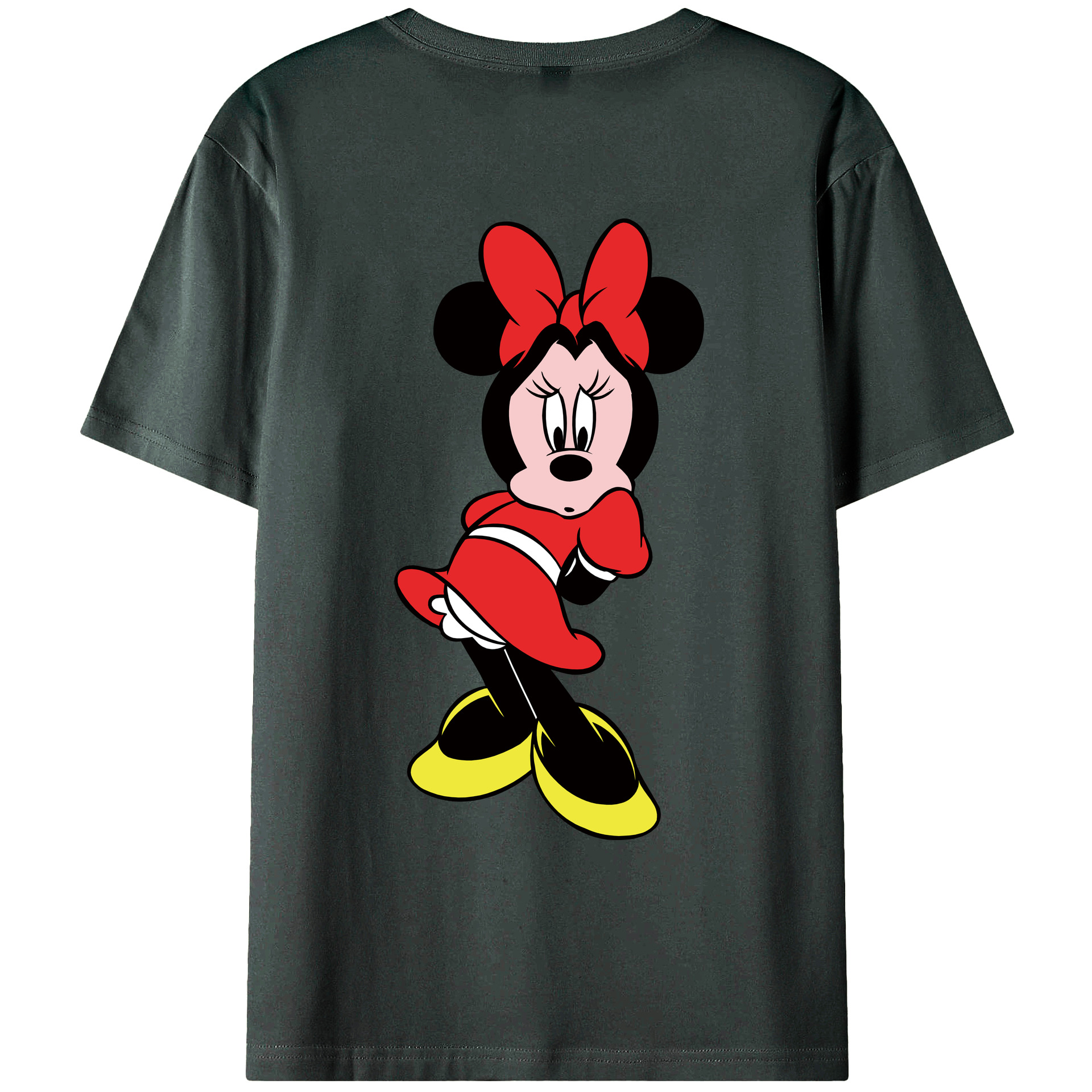 ミッキーマウス Mickey Mouse 綿100％ メンズ半袖Tシャツ（バックプリント） 通気性